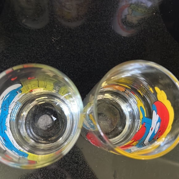 2 1982 Vintage Smurf Glasses Papa Smurf & Smurfette - Picture 7 of 7